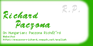 richard paczona business card